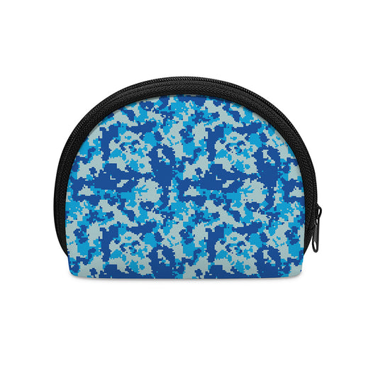 Blue Digital Camo Pattern Print Coin Purse