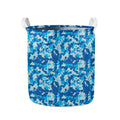 Blue Digital Camo Pattern Print Collapsible Laundry Basket