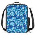 Blue Digital Camo Pattern Print Crossbody Lunch Bag