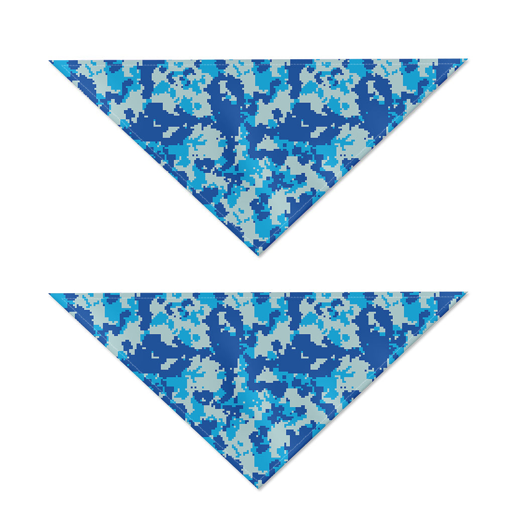 Blue Digital Camo Pattern Print Dog Bandana