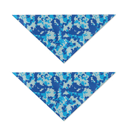 Blue Digital Camo Pattern Print Dog Bandana