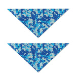 Blue Digital Camo Pattern Print Dog Bandana