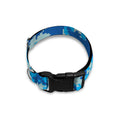 Blue Digital Camo Pattern Print Dog Collar