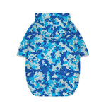 Blue Digital Camo Pattern Print Dog Zip Up Hoodie