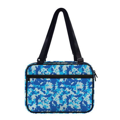 Blue Digital Camo Pattern Print Double Strap Bible Bag