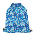 Blue Digital Camo Pattern Print Drawstring Bag
