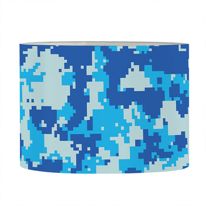 Blue Digital Camo Pattern Print Drum Lamp Shade
