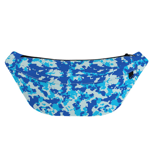 Blue Digital Camo Pattern Print Fanny Pack