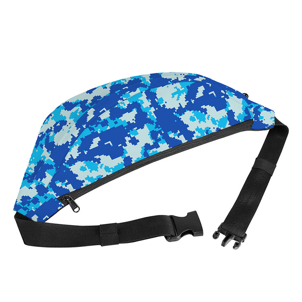 Blue Digital Camo Pattern Print Fanny Pack