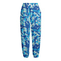 Blue Digital Camo Pattern Print Fleece Lined Knit Pants