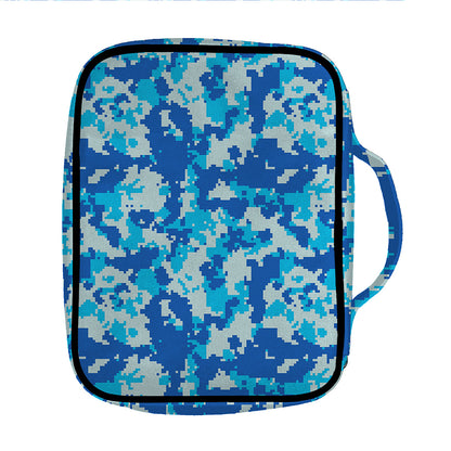 Blue Digital Camo Pattern Print Front Pocket Bible Bag