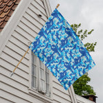 Blue Digital Camo Pattern Print House Flag