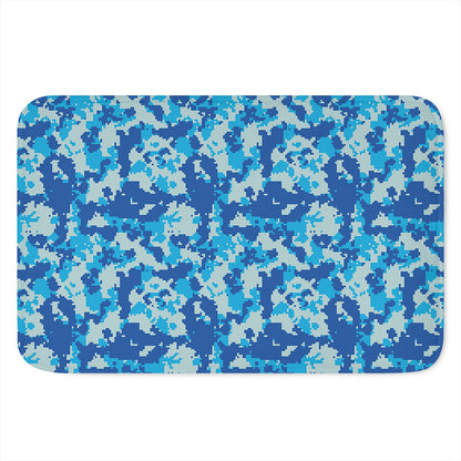 Blue Digital Camo Pattern Print Indoor Door Mat
