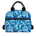 Blue Digital Camo Pattern Print Insulated Lunch Bag