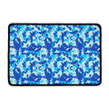 Blue Digital Camo Pattern Print Kitchen Mat