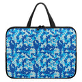 Blue Digital Camo Pattern Print Laptop Sleeve With Handle