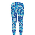 Blue Digital Camo Pattern Print Men's Leggings
