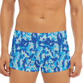 Blue Digital Camo Pattern Print Men's Short Boxer Briefs