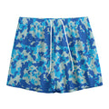 Blue Digital Camo Pattern Print Mesh Shorts