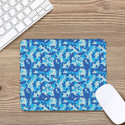 Blue Digital Camo Pattern Print Mouse Pad