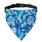 Blue Digital Camo Pattern Print Over The Collar Dog Bandana