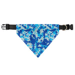 Blue Digital Camo Pattern Print Over The Collar Dog Bandana