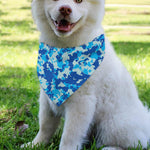 Blue Digital Camo Pattern Print Over The Collar Dog Bandana