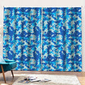 Blue Digital Camo Pattern Print Pencil Pleat Curtains