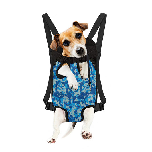 Blue Digital Camo Pattern Print Pet Carrier Backpack