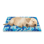 Blue Digital Camo Pattern Print Pet Cooling Mat Cover