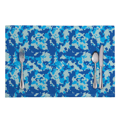 Blue Digital Camo Pattern Print Placemat