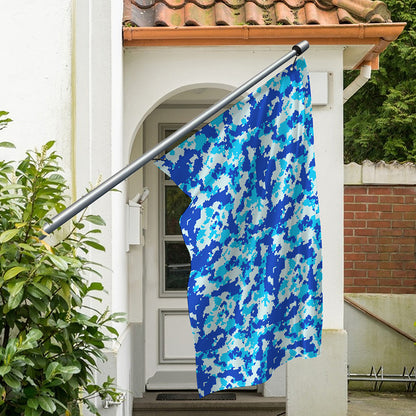 Blue Digital Camo Pattern Print Polyester Flag