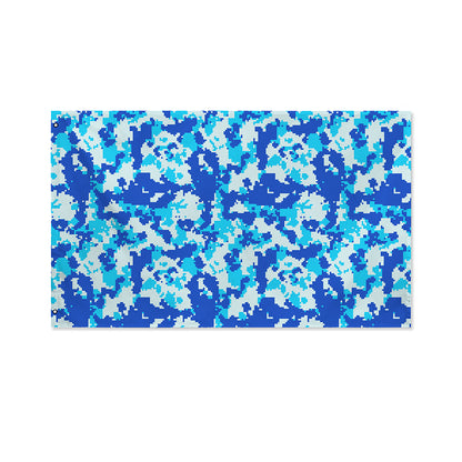 Blue Digital Camo Pattern Print Polyester Flag