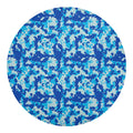 Blue Digital Camo Pattern Print Round Blanket