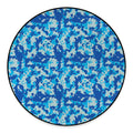 Blue Digital Camo Pattern Print Round Floor Mat