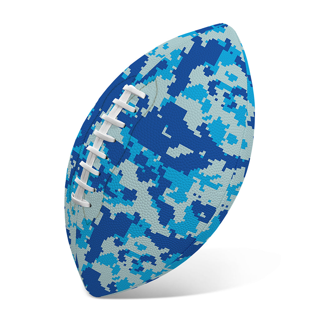 Blue Digital Camo Pattern Print Rugby Ball