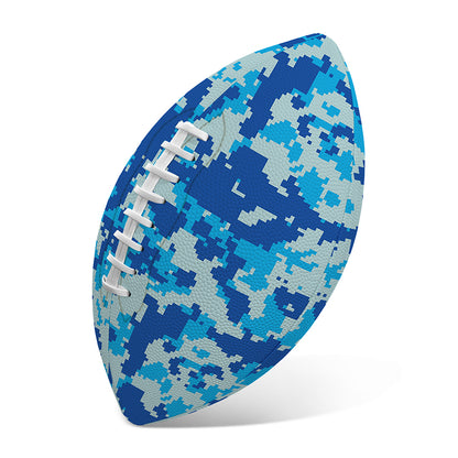 Blue Digital Camo Pattern Print Rugby Ball