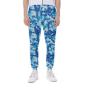 Blue Digital Camo Pattern Print Joggers