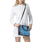 Blue Digital Camo Pattern Print Shoulder Handbag
