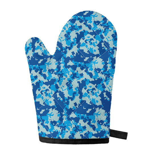 Blue Digital Camo Pattern Print Single Oven Mitt