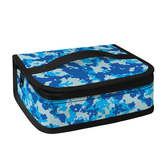 Blue Digital Camo Pattern Print Small Lunch Bag