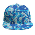 Blue Digital Camo Pattern Print Snapback Cap