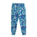 Blue Digital Camo Pattern Print Sweatpants