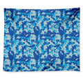 Blue Digital Camo Pattern Print Tapestry