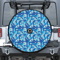 Blue Digital Camo Pattern Print Tire Cover With Camera Hole