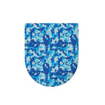 Blue Digital Camo Pattern Print Toilet Lid Cover