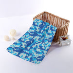 Blue Digital Camo Pattern Print Towel