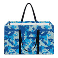 Blue Digital Camo Pattern Print Utility Tote Bag