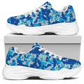 Blue Digital Camo Pattern Print White Chunky Shoes