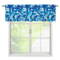 Blue Digital Camo Pattern Print Window Valance